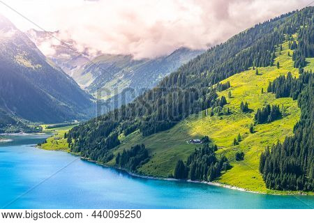 Durlassboden Dam At Gerlos Pass In Hohe Tauern, Austrian Alps