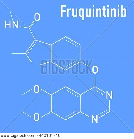 Skeletal Formula Of Fruquintinib Cancer Drug Molecule.