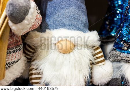 Colorful Funny Christmas Gnome From Nordic Folklore (nisse, Tomte, Tonttu, Tomtenisse), Dolls With B