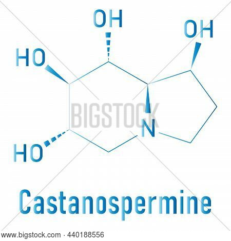 Castanospermine Alkaloid Molecule. Isolated From Castanospermum Australe. Skeletal Formula.