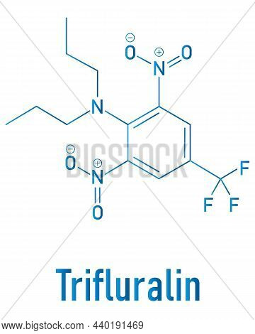 Trifluralin Herbicide Molecule. Skeletal Formula. Chemical Structure