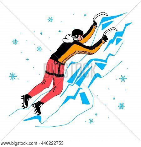 Vector Flat Illustration With A Character, Athlete