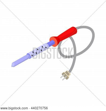 Soldering Iron Flat Design Vector Illustration Isolated On A White Background