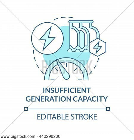Insufficient Generation Capacity Blue Concept Icon. Renewable Energy Disadvantage Abstract Idea Thin