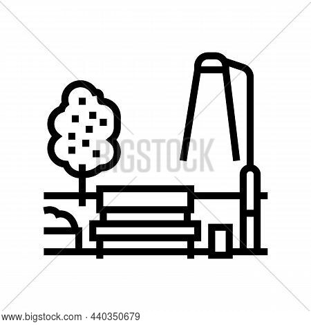 Bench Park Line Icon Vector. Bench Park Sign. Isolated Contour Symbol Black Illustration
