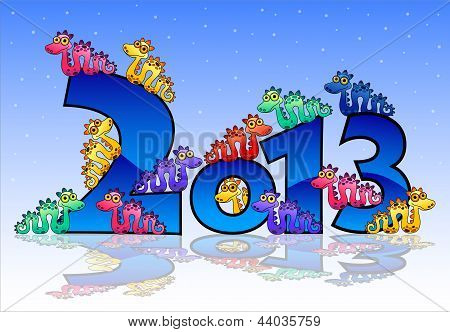 Happy New Year 2013card med slanger