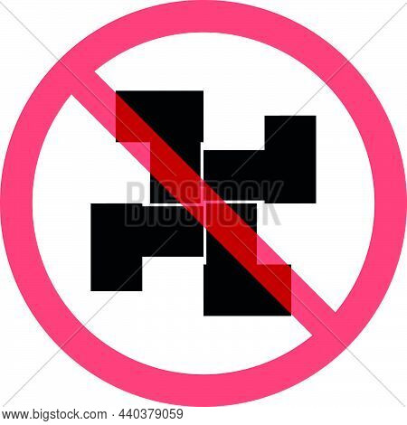 No Nazi Flat Icon. Simple Style No Fascism Poster Background Symbol. Logo Design Element. T-shirt Pr