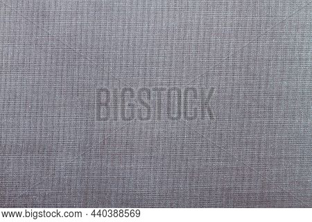 Grey Fabric Background With Interlacing Threads. Copy Space.