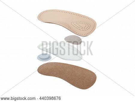 Medical Insoles. Isolated Orthopedic Insoles On A White Background. Treatment And Prevention Of Flat