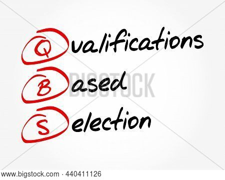 Qbs - Qualifications Based Selection Acronym, Business Concept Background