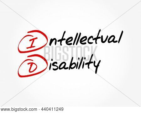 Id - Intellectual Disability Acronym, Medical Concept Background