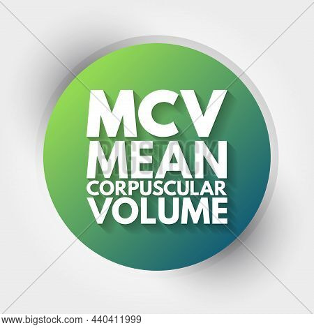 Mcv - Mean Corpuscular Volume Acronym, Medical Concept Background
