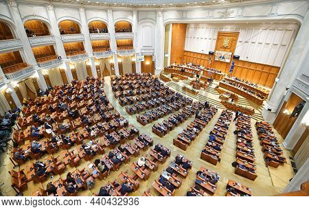 Bucharest, Romania - October 10, 2021: Dacian Ciolos, The Proposed Prime Minister Of Romania, Attend