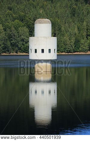 View Of The Frauenau Drinking Water Reservoir In The Bavarian Forest