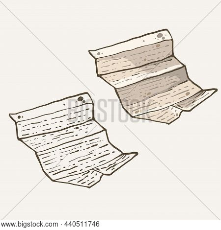 Vintage Letter Illustration With Line Unnatural Colors