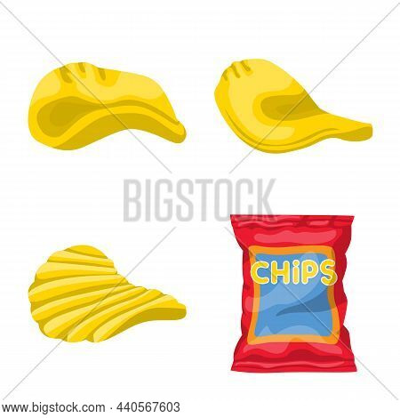 Vector Design Of Chips And Crisp Icon. Collection Of Chips And Food Stock Symbol For Web.