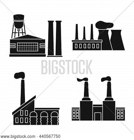 Isolated Object Of Industry And Plant Sign. Set Of Industry And Infrastructure Stock Vector Illustra