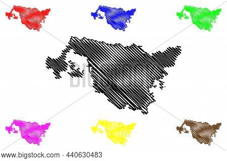 Cooch Behar District (west Bengal State, Republic Of India) Map Vector Illustration, Scribble Sketch