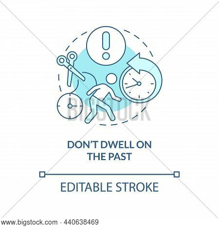 Stop Dwelling On Past Concept Icon. Recalling Old Failures. Bad Experience Issue. Self Sabotaging Ab