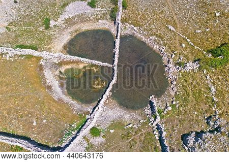 Lokva Diviska Stone Desert Oasis On Moon Plateau Above Baska, Island Of Krk, Croatia