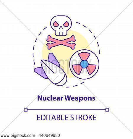 Nuclear Weapons Concept Icon. Nuclear Energy Usage Abstract Idea Thin Line Illustration. Device With