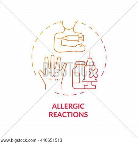 Allergic Reactions Red Gradient Concept Icon. Contraindications Abstract Idea Thin Line Illustration