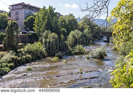 Panoramic View Of Center Of Town Of Troyan, Bulgaria