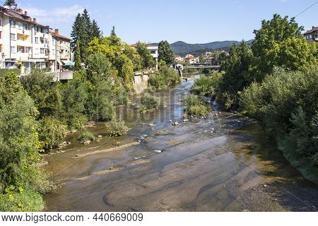 Panoramic View Of Center Of Town Of Troyan, Bulgaria