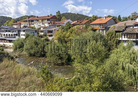 Panoramic View Of Center Of Town Of Troyan, Bulgaria