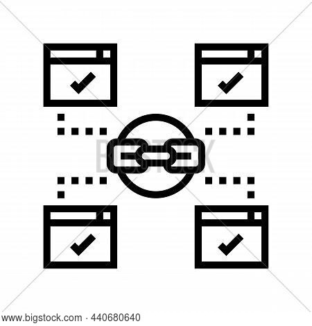 Relevant Outbound Links Line Icon Vector. Relevant Outbound Links Sign. Isolated Contour Symbol Blac