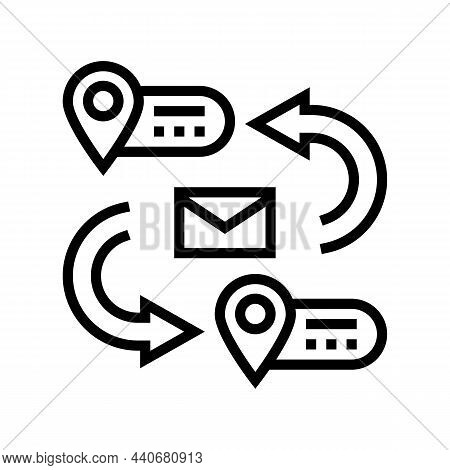 Address For Sending Letter Line Icon Vector. Address For Sending Letter Sign. Isolated Contour Symbo