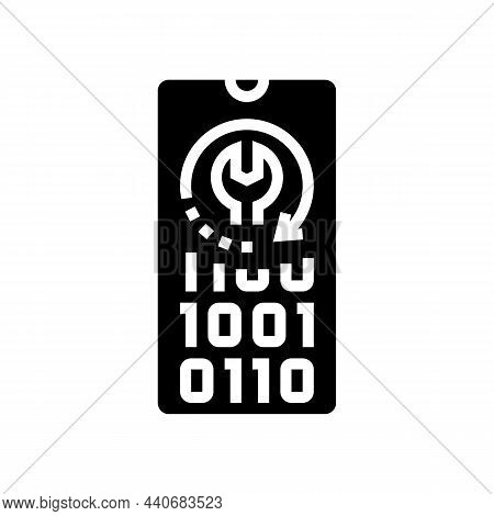 Cell Phone Data Recovery Glyph Icon Vector. Cell Phone Data Recovery Sign. Isolated Contour Symbol B