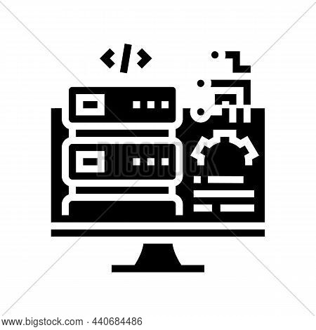 Server Software Glyph Icon Vector. Server Software Sign. Isolated Contour Symbol Black Illustration