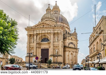 Xewkija,malta - October 5,2021 - View At The Rotunda Of Saint John The Baptist In The Streets Of Xew