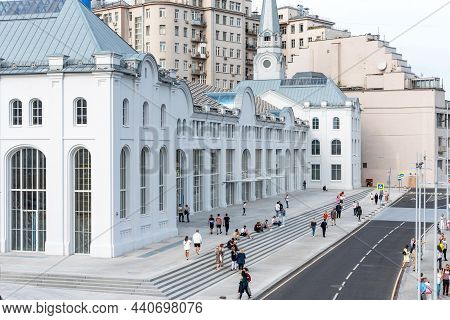 Moscow, Russia - August 29, 2021: Panoramic View Of Ges-2 Decommissioned Power Station After Renovat