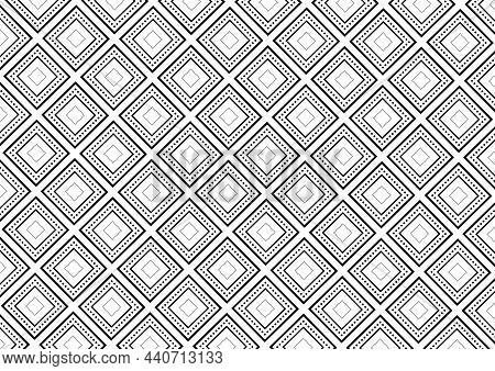 Geometric Pattern With Squarres In Different Designs In Diagonal Direction - Black Illustration Isol