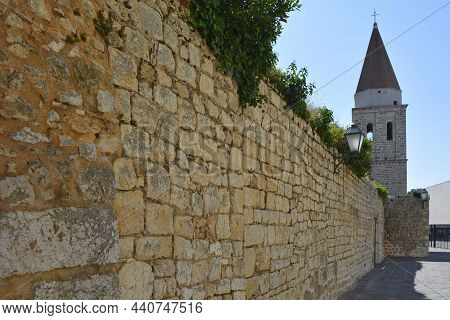Part Of The Historic 12th Century City Walls Of Krk Town On Krk Island In The Primorje-gorski Kotar 