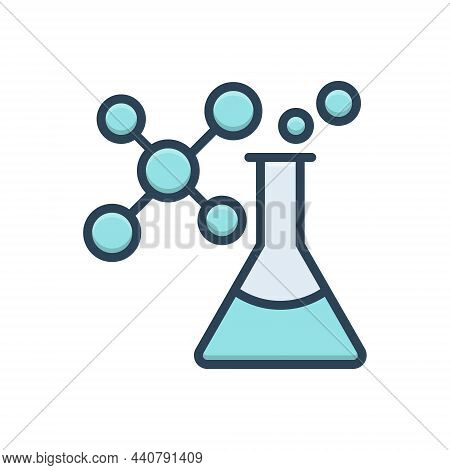 Color Illustration Icon For Chemistry Atomic Chemical Formula Patholology Laboratory Pharmaceutical 