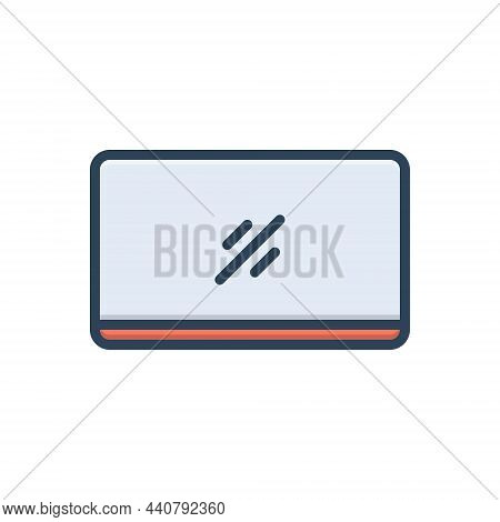Color Illustration Icon For Screen Display Device Laptop Programmatic Technology Digital Software Co