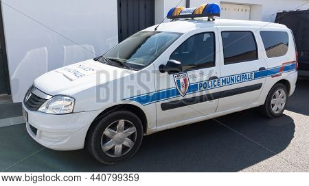 Longeville-sur-mer , Vendee France - 11 05 2021 : Police Municipale French Municipal Police Logo Tex