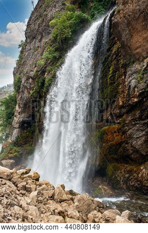 Kapuzbashi Falls, Turkey. River At The Foot Of The Mountain.