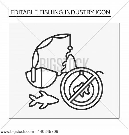 Fish Poachers Line Icon. Catch Fish Illegally.fishing Industry Concept. Isolated Vector Illustration