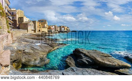Landscape With Erbalunga, Ancient Village In Corsica, French