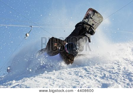 Snowboarding extrem fallen