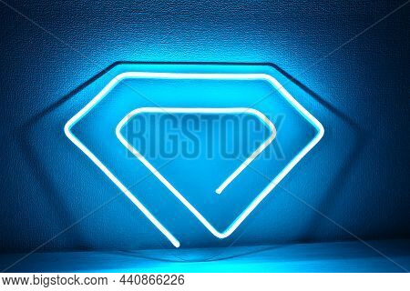 Blue Neon Sign Crystal. Trendy Style. Neon Sign. Custom Neon. Home Decor.