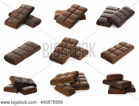 Set With Hematogen Bars On White Background