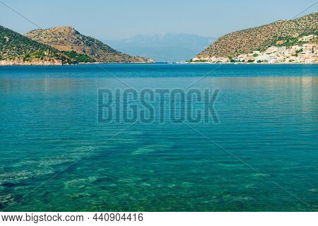 Rocky Coast Of Greek Island And Sea View, Landscape Greece