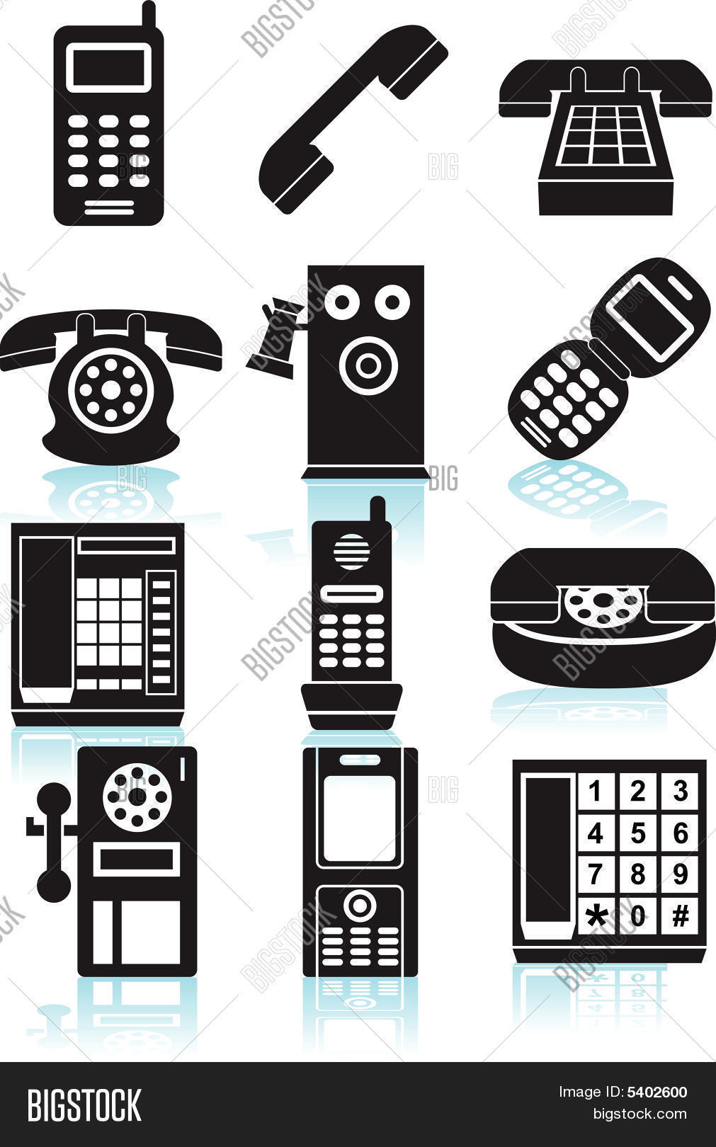 Phone Icons Black Vector & Photo (Free Trial) Bigstock