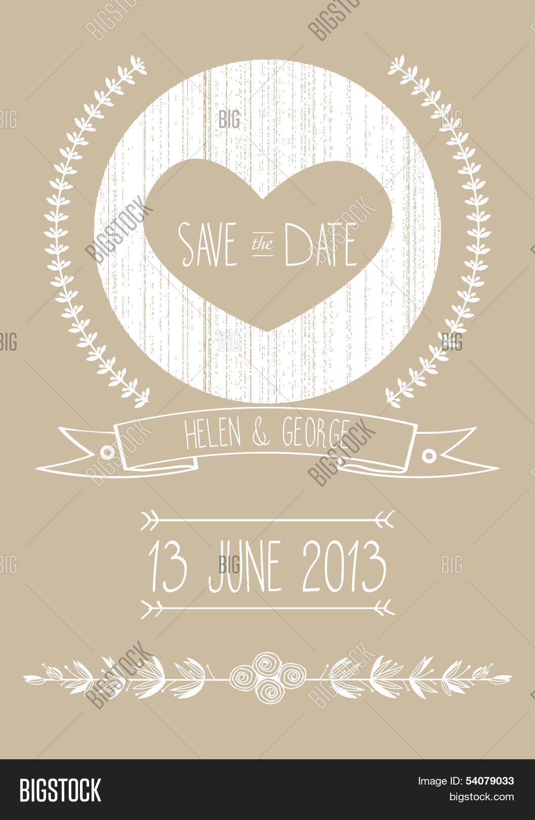 Save Date Wedding Vector Photo Free Trial Stock Save The Date Wedding Invitation Template Vector Ilration