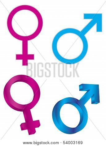 Male Female Gender Symbols Illustration